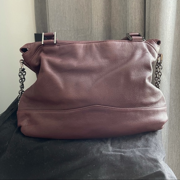 EEUC BOTKIER VALENTINA FLAP SATCHEL BAG PURPLE - Picture 2 of 4